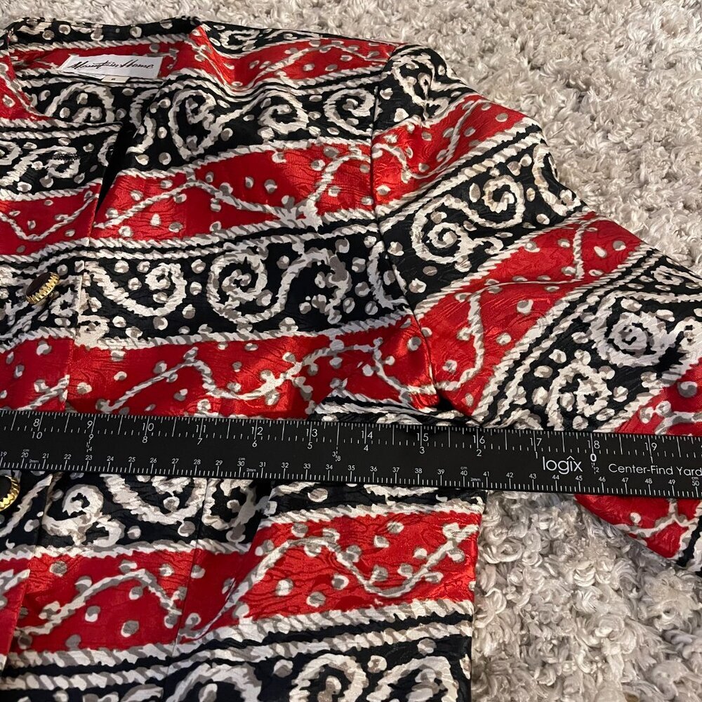 Vintage Made in USA Statement Jacket | Red Black Gold Geometric - Picture 8 of 9